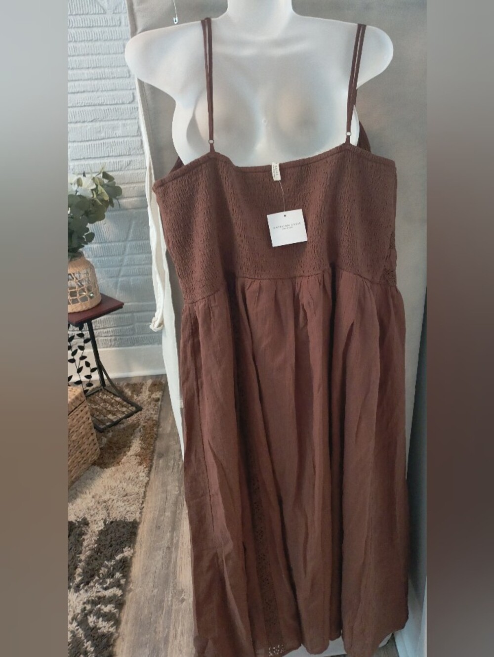 American Eagle Tie-Front Lace Midi Dress - Picture 13 of 13